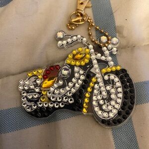 Handmade diamond art double sided  Motorcycle Keychain